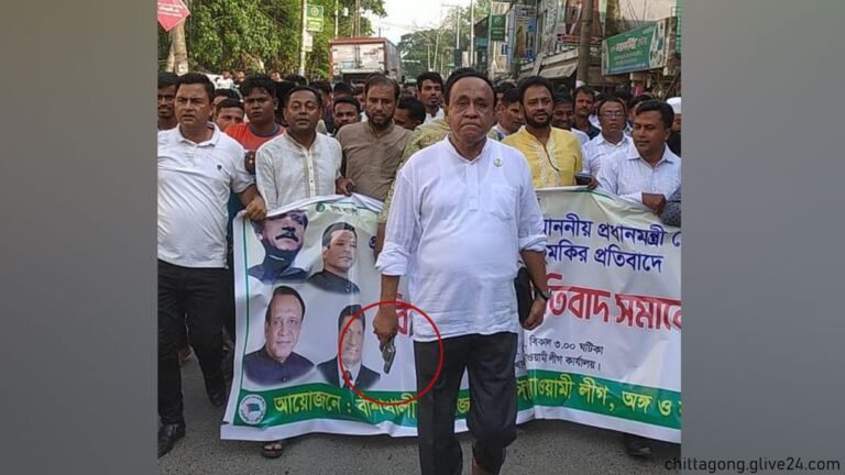 তদন্তে নেমেছে পুলিশ অস্ত্র হাতে মিছিলের নেতৃত্বে এমপি মোস্তাফিজ